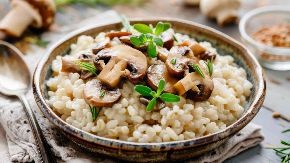 Graupen-Risotto mit Kürbis und Leindotteröl